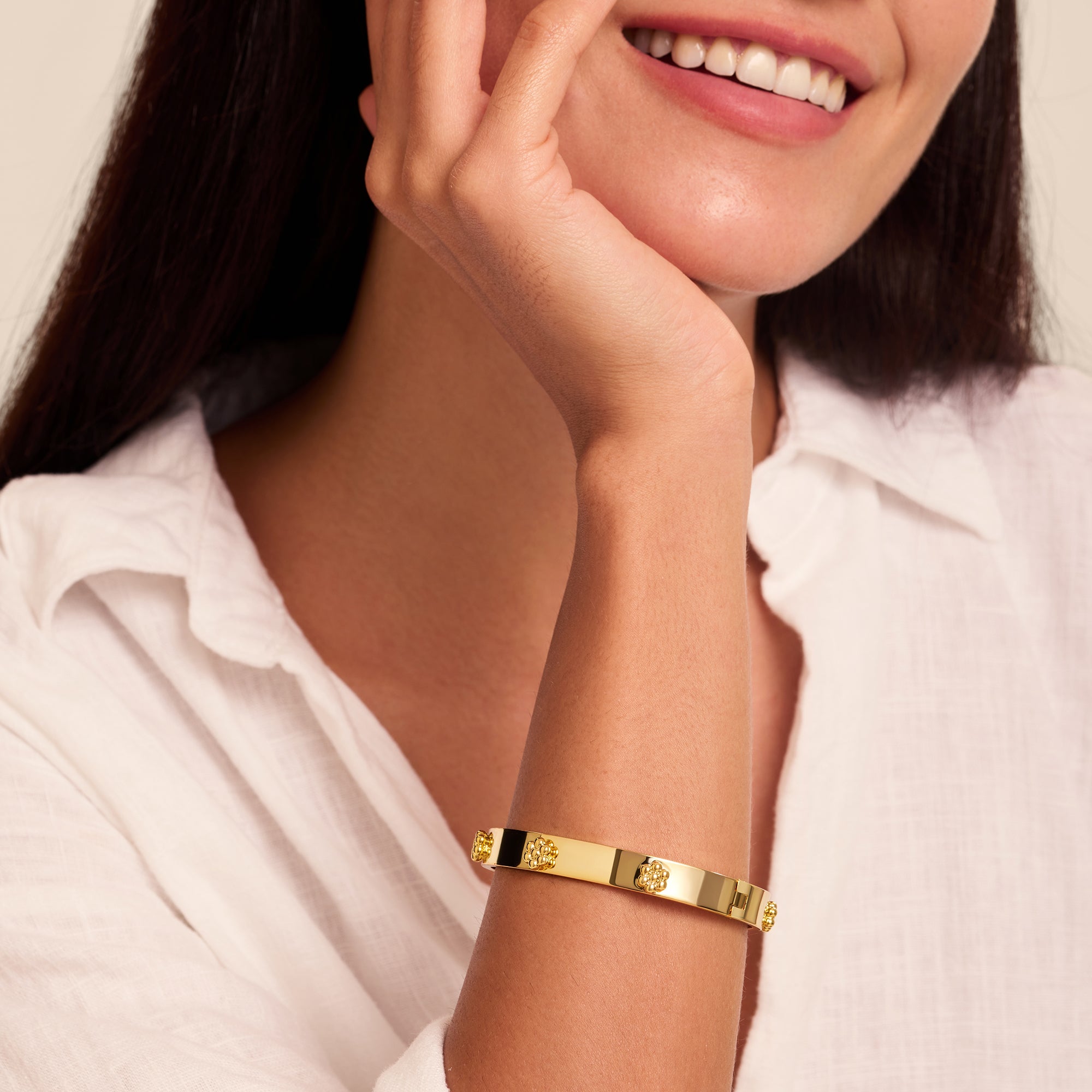 Mini Flower Hinged Bangle